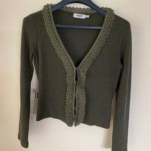 Moschino Lovely Cardigan in Olive